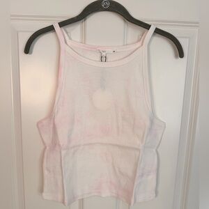 Nia pink tie dye ribbed cotton tank size L new with tags